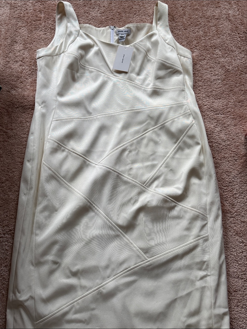 💛 NWT Pamella Roland Butter cream Silk Dress - Picture 2 of 8